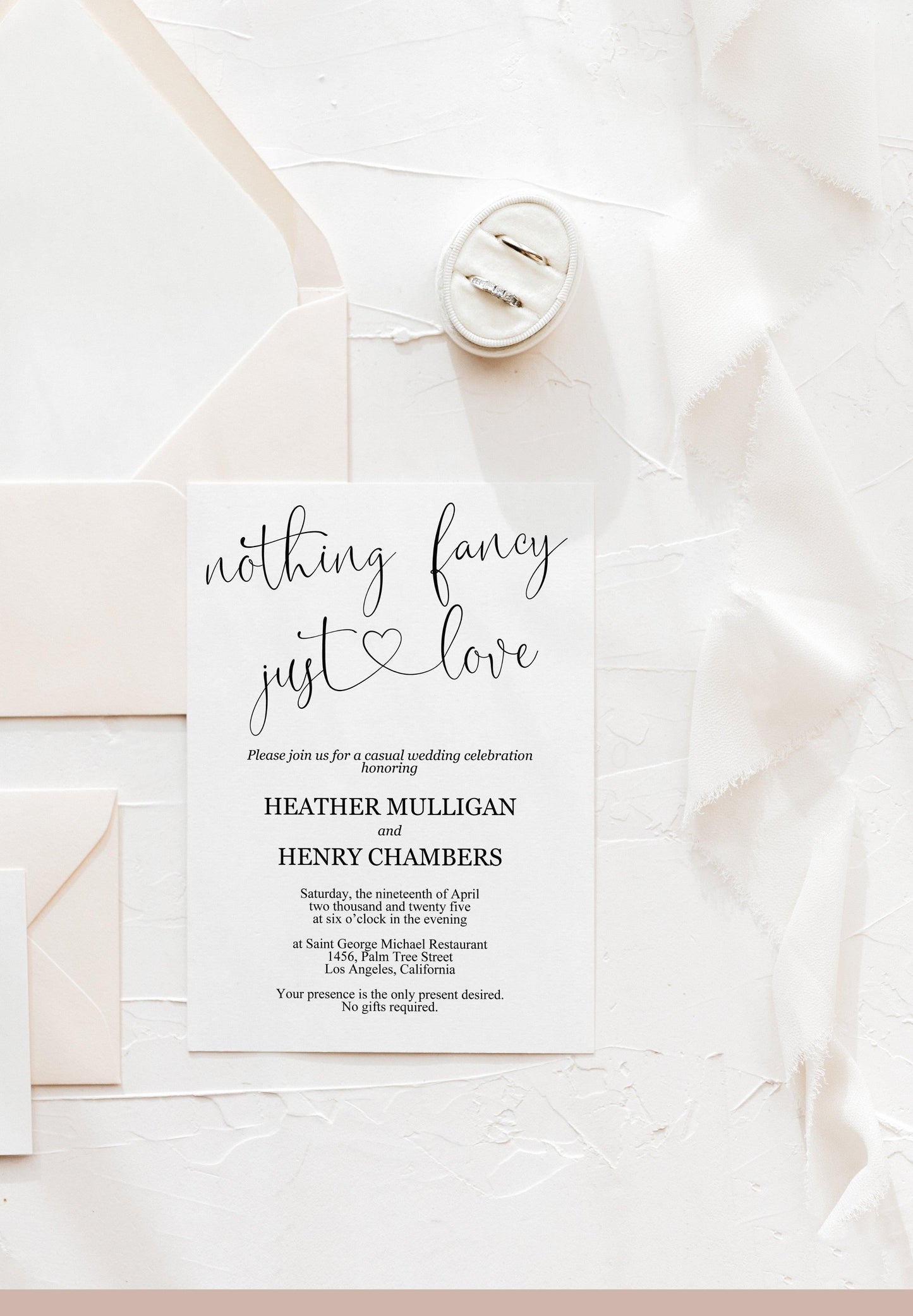 Minimalist Wedding Invitation Template Bundle, Minimal Wedding Invitation, Modern Wedding Invitation, DIY Wedding Invite Simple - Heather - SAVVY PAPER CO