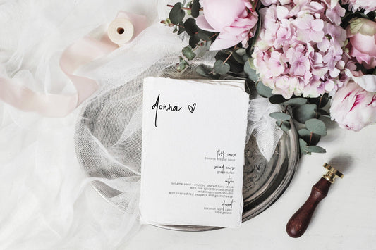 Minimalist Wedding Menu Printable Personalized Wedding Menu Template Printable Menu Card Instant Download Editable Templett - DONNA - SAVVY PAPER CO