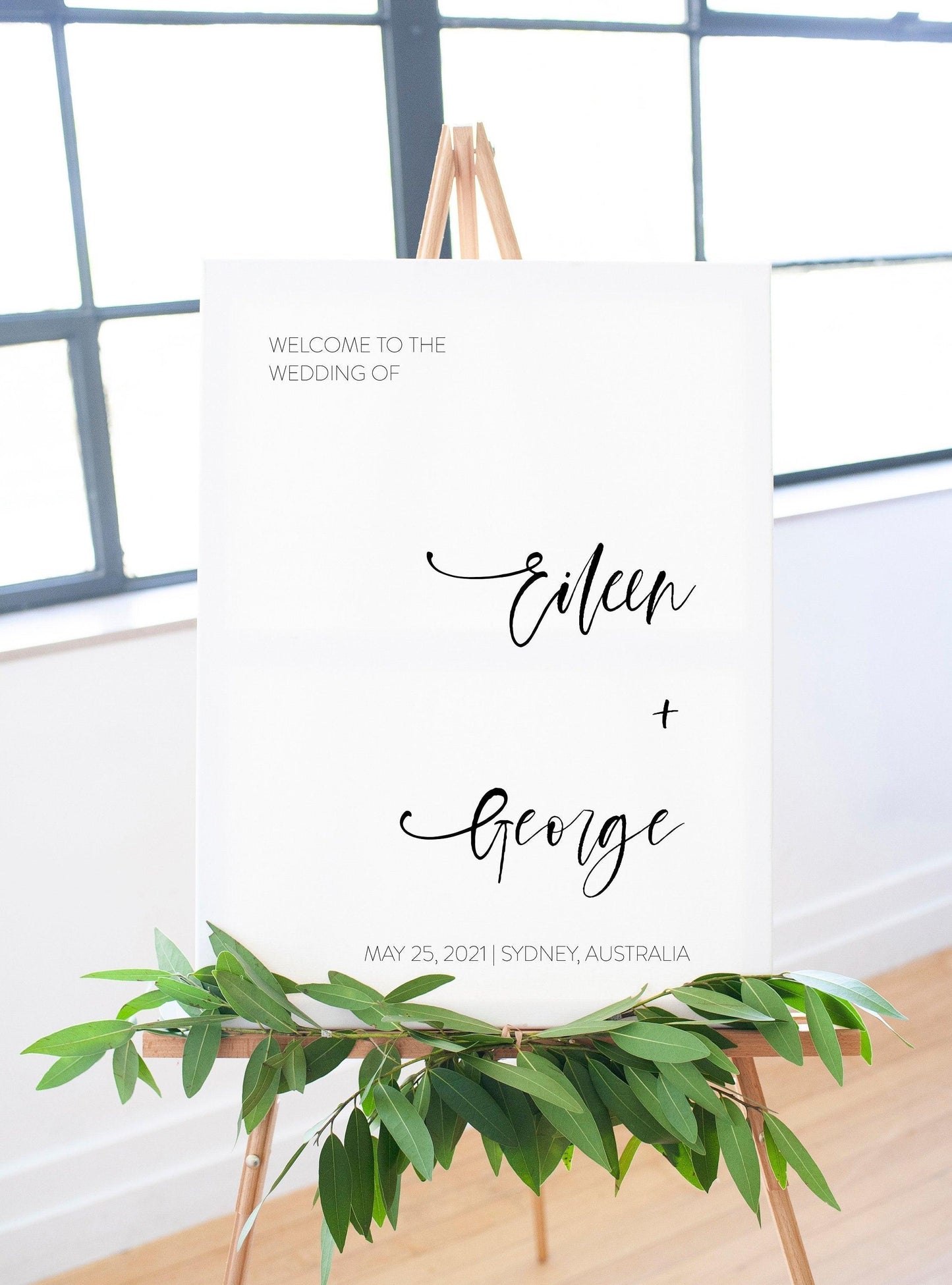 Minimalist Wedding Printable Welcome Sign, Simple Editable Template Minimal Instant Download - Eileen - SAVVY PAPER CO