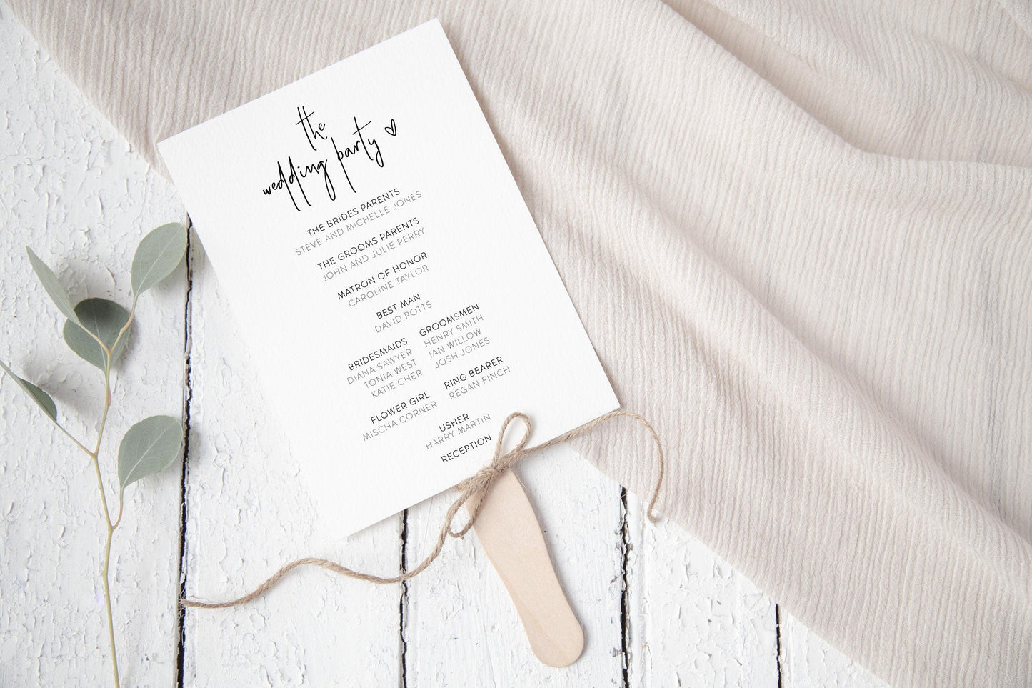 Minimalist Wedding Program Template, Program For Wedding, Printable Wedding Program, Editable Wedding Program Templett - DONNA - SAVVY PAPER CO