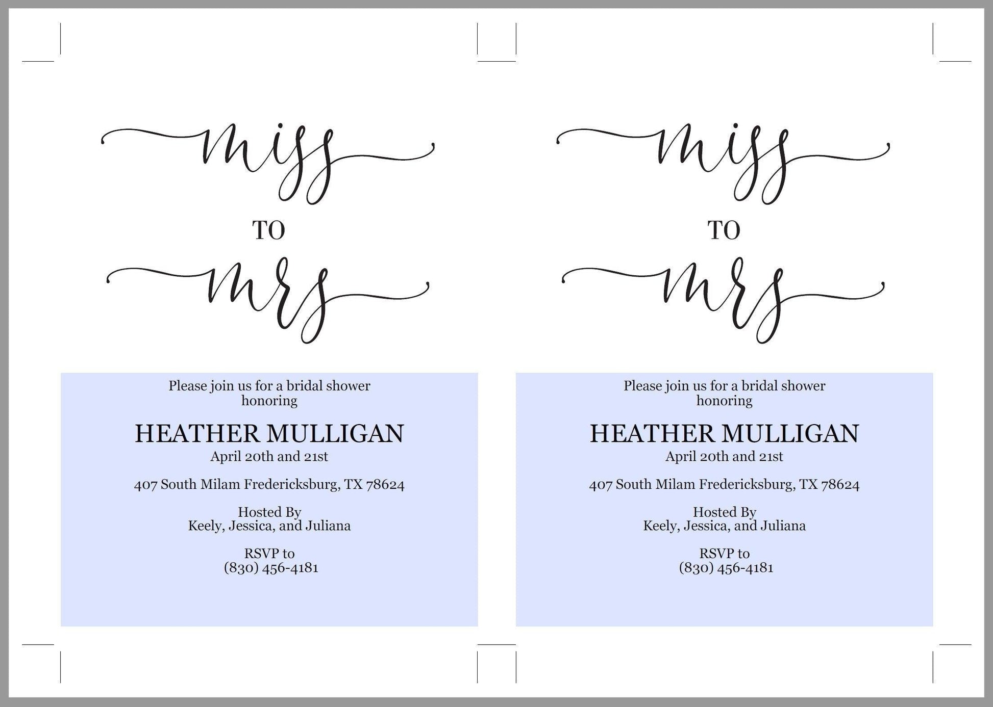 Miss to Mrs Bridal Shower Invitation Instant Download Printable Editable Template DIY Bridal Shower Invite Heart - Heather - SAVVY PAPER CO