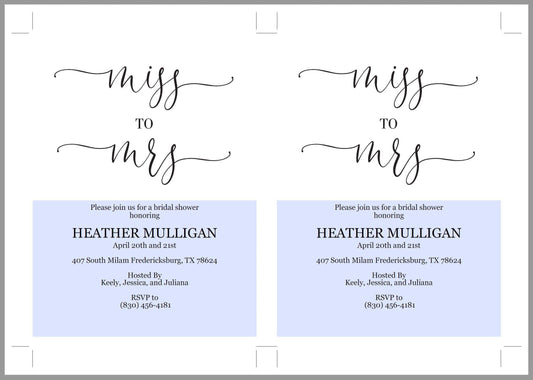 Miss to Mrs Bridal Shower Invitation Instant Download Printable Editable Template DIY Bridal Shower Invite Heart - Heather - SAVVY PAPER CO