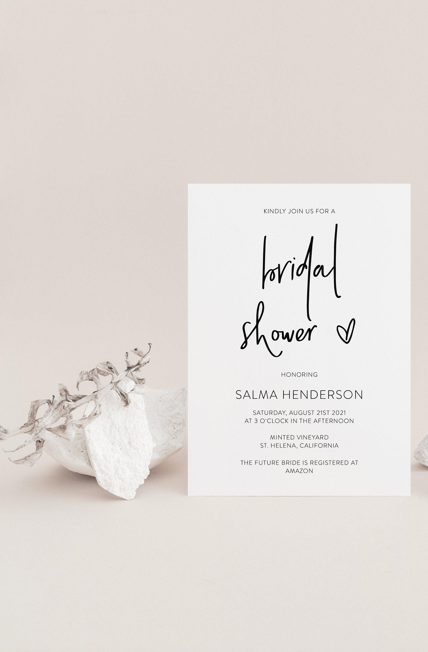 Modern Bridal Shower Invitation Instant Download Printable Editable Template DIY Bridal Shower Invite Templett - DONNA - SAVVY PAPER CO