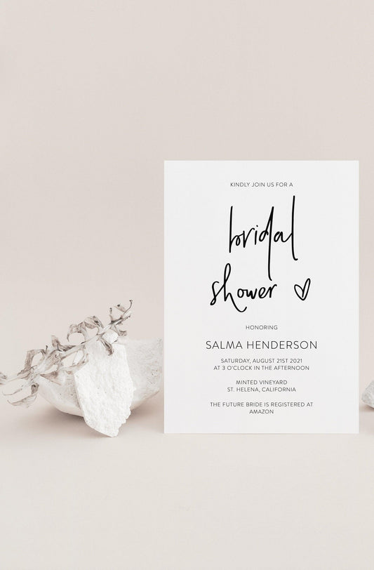 Modern Bridal Shower Invitation Instant Download Printable Editable Template DIY Bridal Shower Invite Templett - DONNA - SAVVY PAPER CO