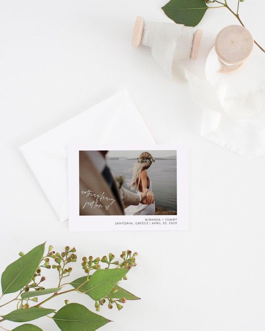 Nothing Fancy Just Love Elopement Template with Photo, Elopement Cards, Greenery, Photography, Instant Download - MIRA - SAVVY PAPER CO