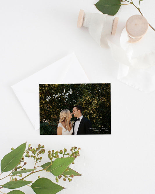 Nothing Fancy Just Love Elopement Template with Photo, Elopement Cards, Photography, Instant Download - MIRA - SAVVY PAPER CO