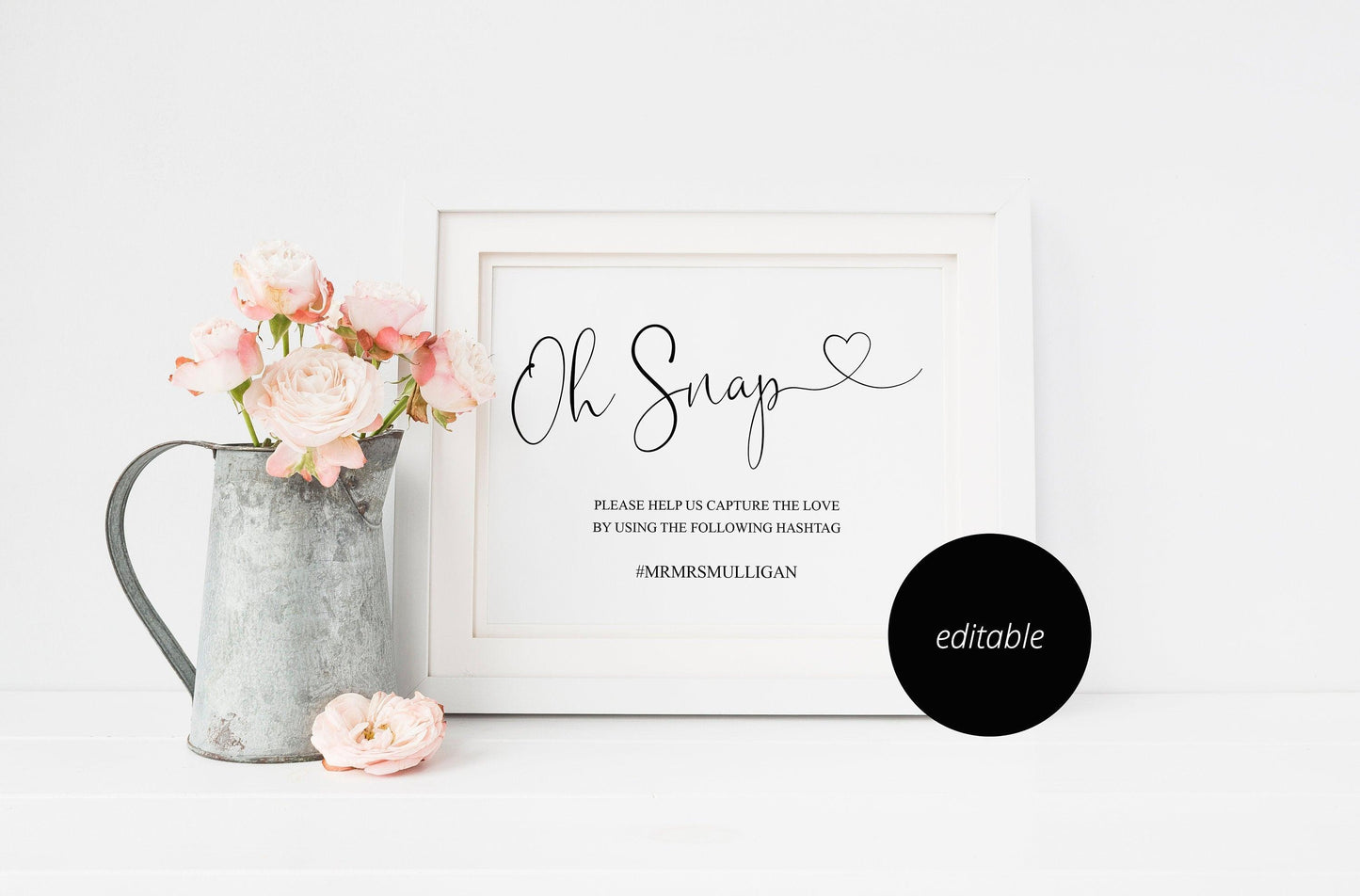Oh Snap Sign, Rustic Hashtag Sign,Instant Download,Wedding, Instagram Sign, Printable Wedding, Wedding Signage, Wedding Decor -Heather - SAVVY PAPER CO
