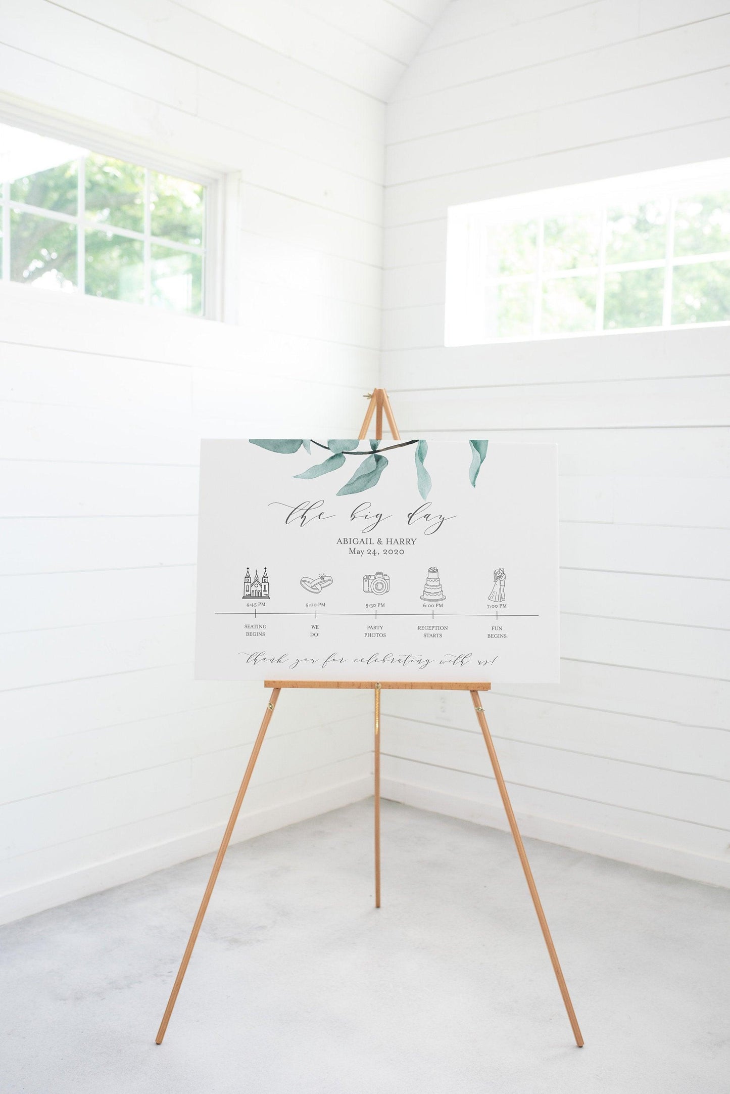 Order of Events Sign Template Greenery Wedding Itinerary Sign Timeline Sign Printable Greenery - Abi - SAVVY PAPER CO