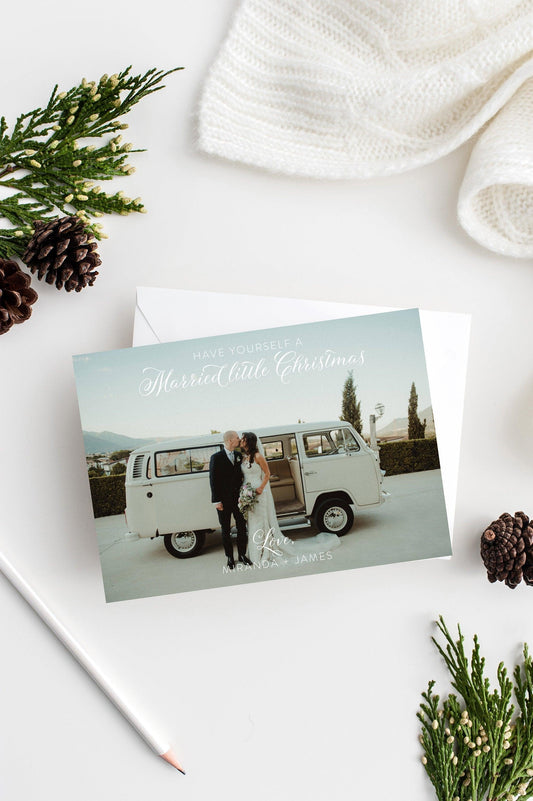 Photo Christmas Card Template, Wedding Christmas Card, Holiday Card, christmas card templates for photographers - SELENA - SAVVY PAPER CO
