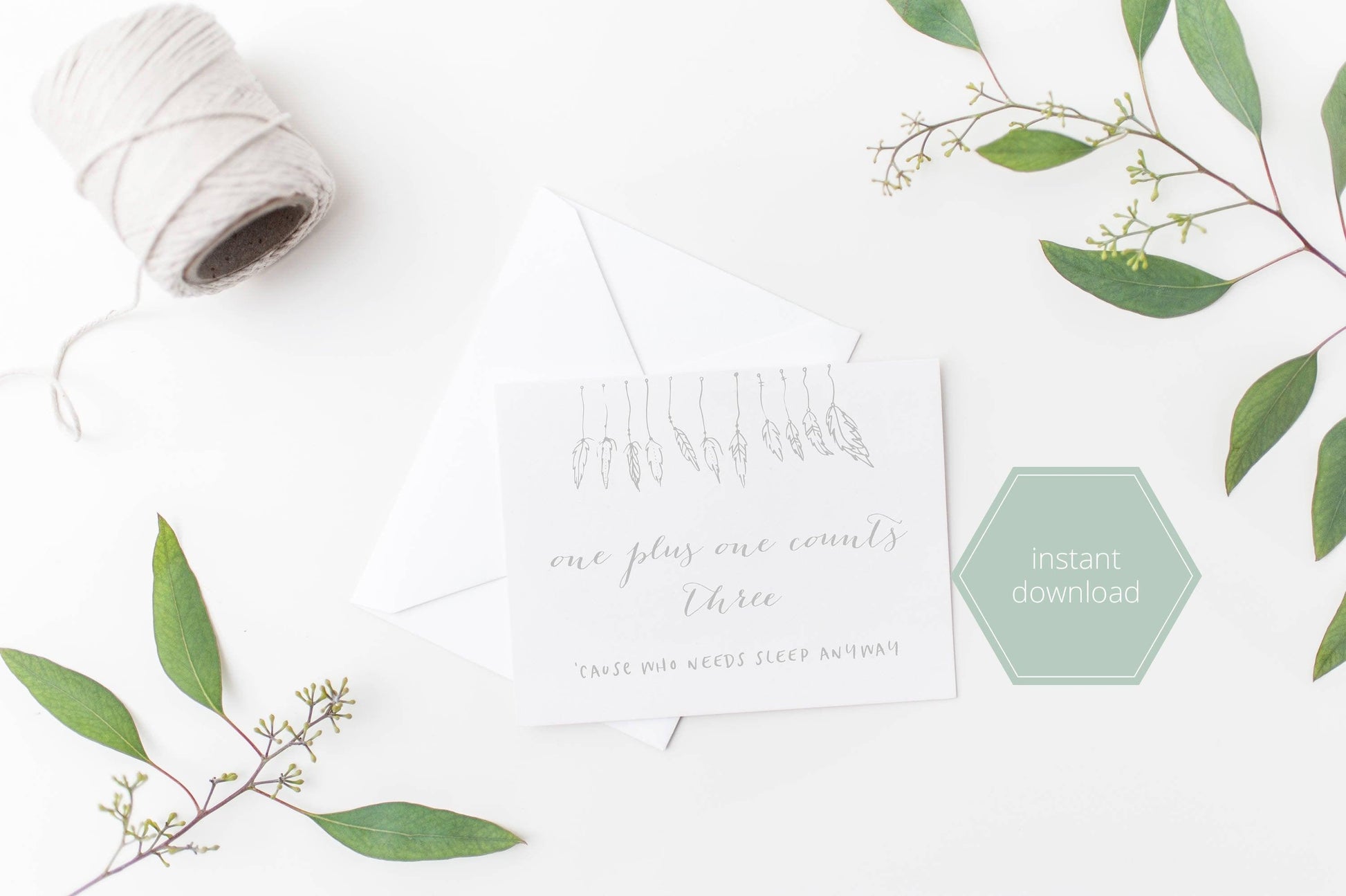 Pregnancy Announcement Card - Boho, Baby Card, Printable Pregnancy Reveal, Instant Download, New Baby, Printable Announce,Birth Announcement - SAVVY PAPER CO