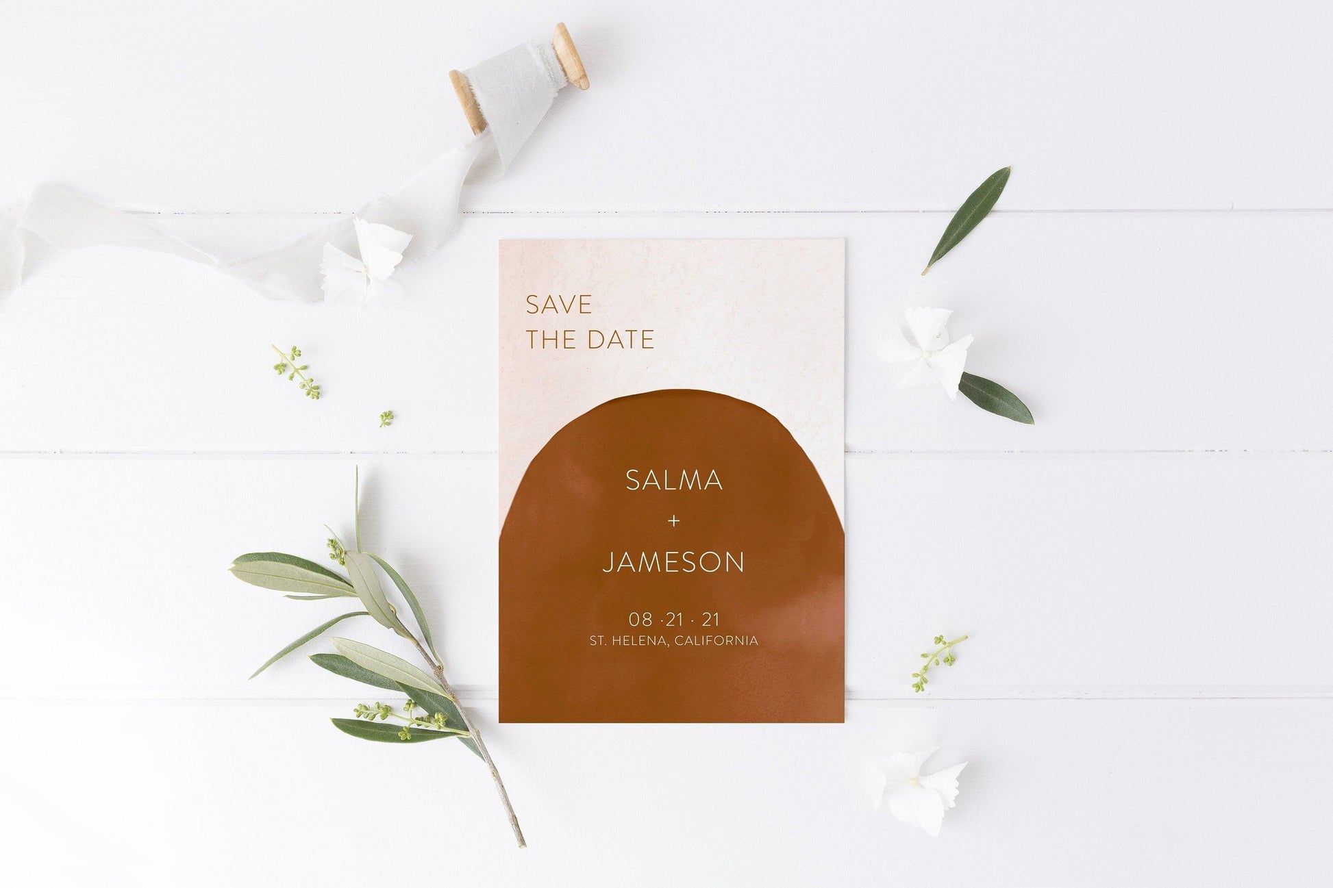 Printable Abstract Save-the-Date Template, Engagement Invite, 100% editable text Modern Wedding Templett - Salma - SAVVY PAPER CO