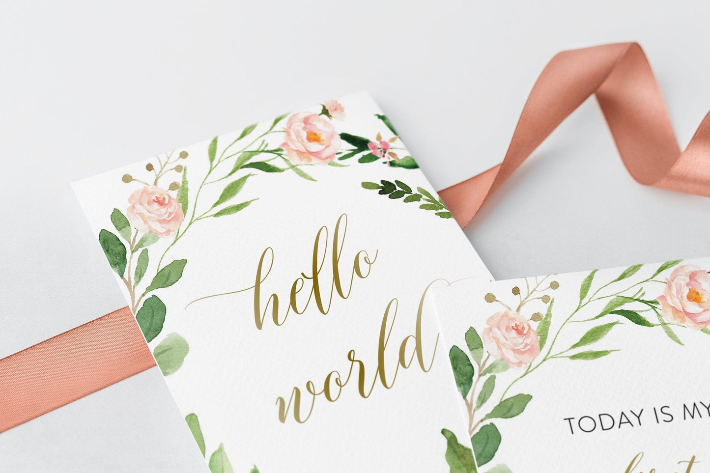 Printable Baby Milestone Cards, Baby Shower Gift, Baby, New Baby Gift, Baby Photo Props, Greenery , Baby Shower - Elisa - SAVVY PAPER CO