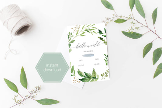 Printable Baby Milestone Cards, Baby Shower Gift, Baby, New Baby Gift, Baby Photo Props, Greenery , Baby Shower #WB2 - SAVVY PAPER CO