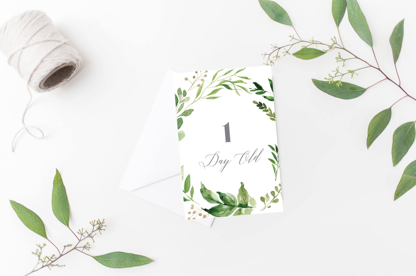 Printable Baby Milestone Cards, Baby Shower Gift, Baby, New Baby Gift, Baby Photo Props, Greenery Baby Shower #WB2 - SAVVY PAPER CO