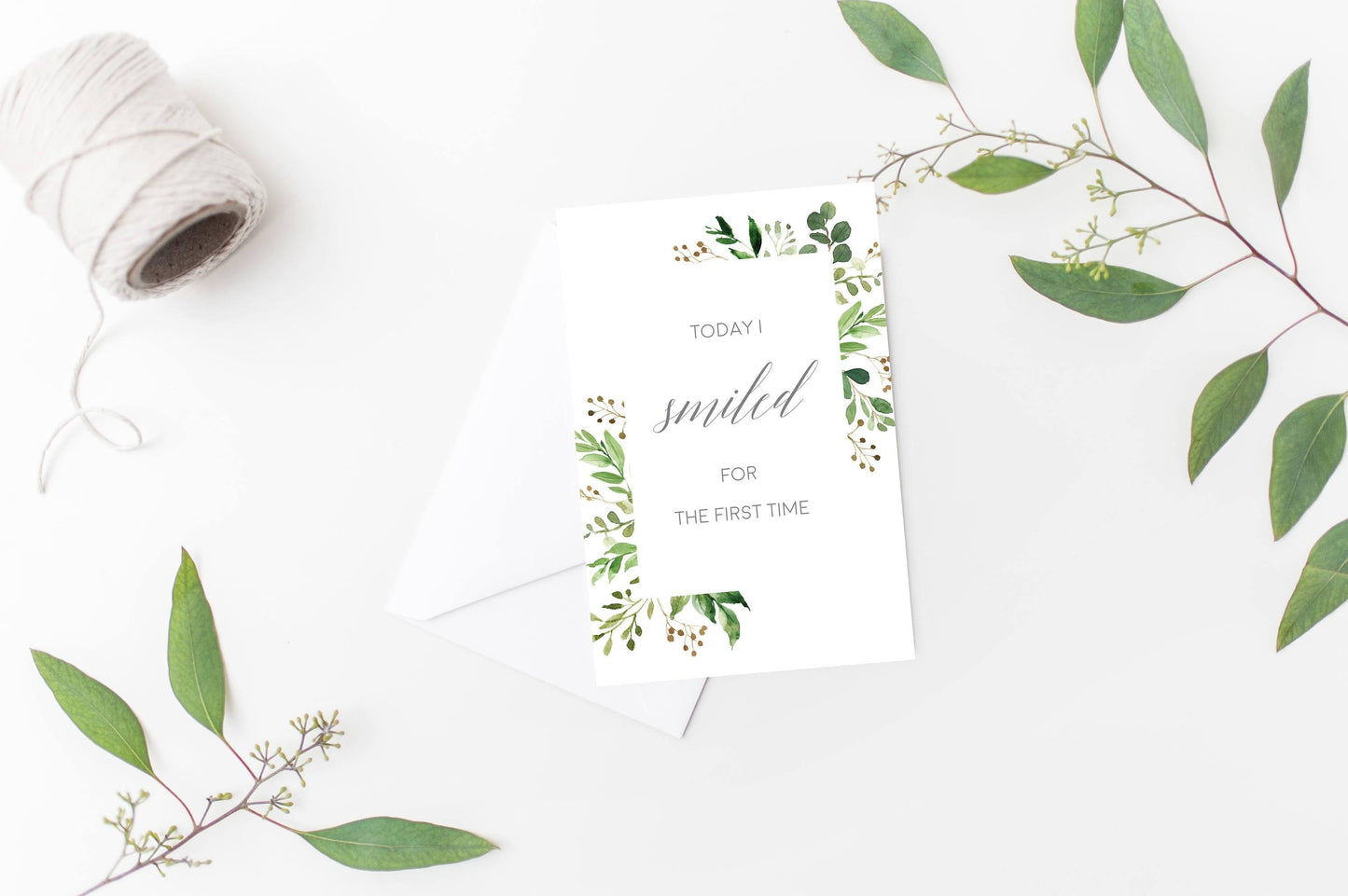 Printable Baby Milestone Cards, Baby Shower Gift, Baby, New Baby Gift, Baby Photo Props, Greenery Baby Shower #WB2 - SAVVY PAPER CO