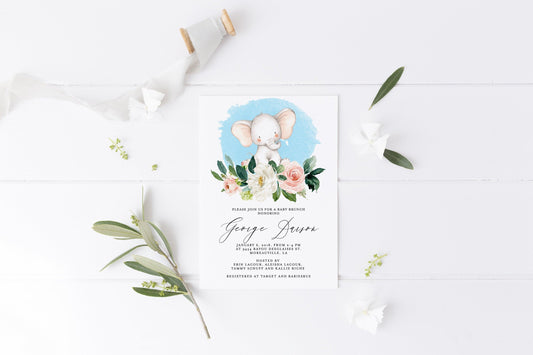 Printable Baby Shower Invite Templett Greenery Invitation Baby Brunch Invite Boy Invitation Template #WB5 - SAVVY PAPER CO