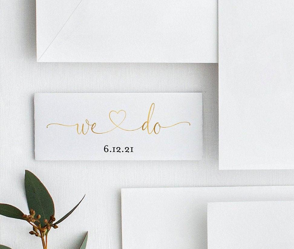 Printable Belly Band Template Simple Elegant Wedding Belly Bands Invitation Editable Belly Band Templett DIY Gold - HEATHER - SAVVY PAPER CO