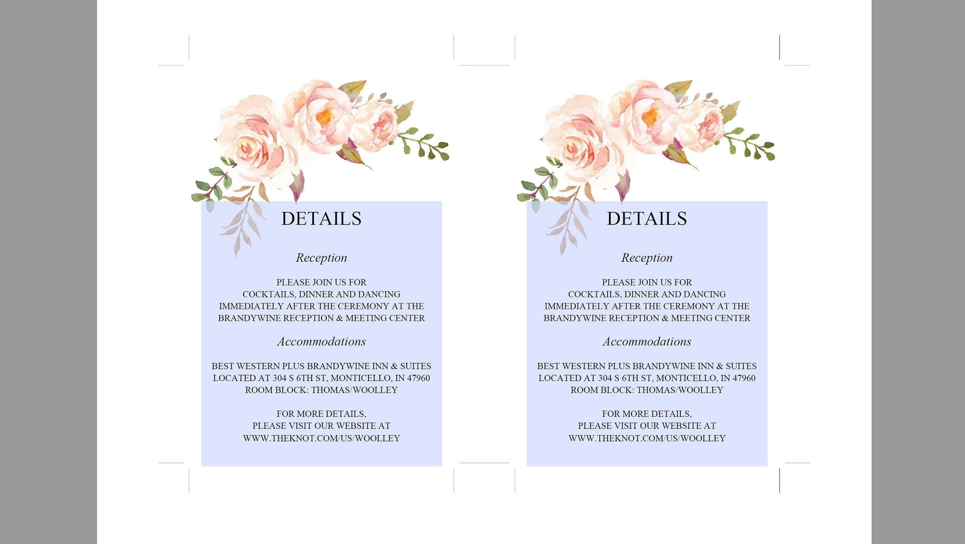 Printable Blush Floral Wedding Invitation Set Editable Template, DIY Instant Download Invites, Invitation Suite- Katherine - SAVVY PAPER CO