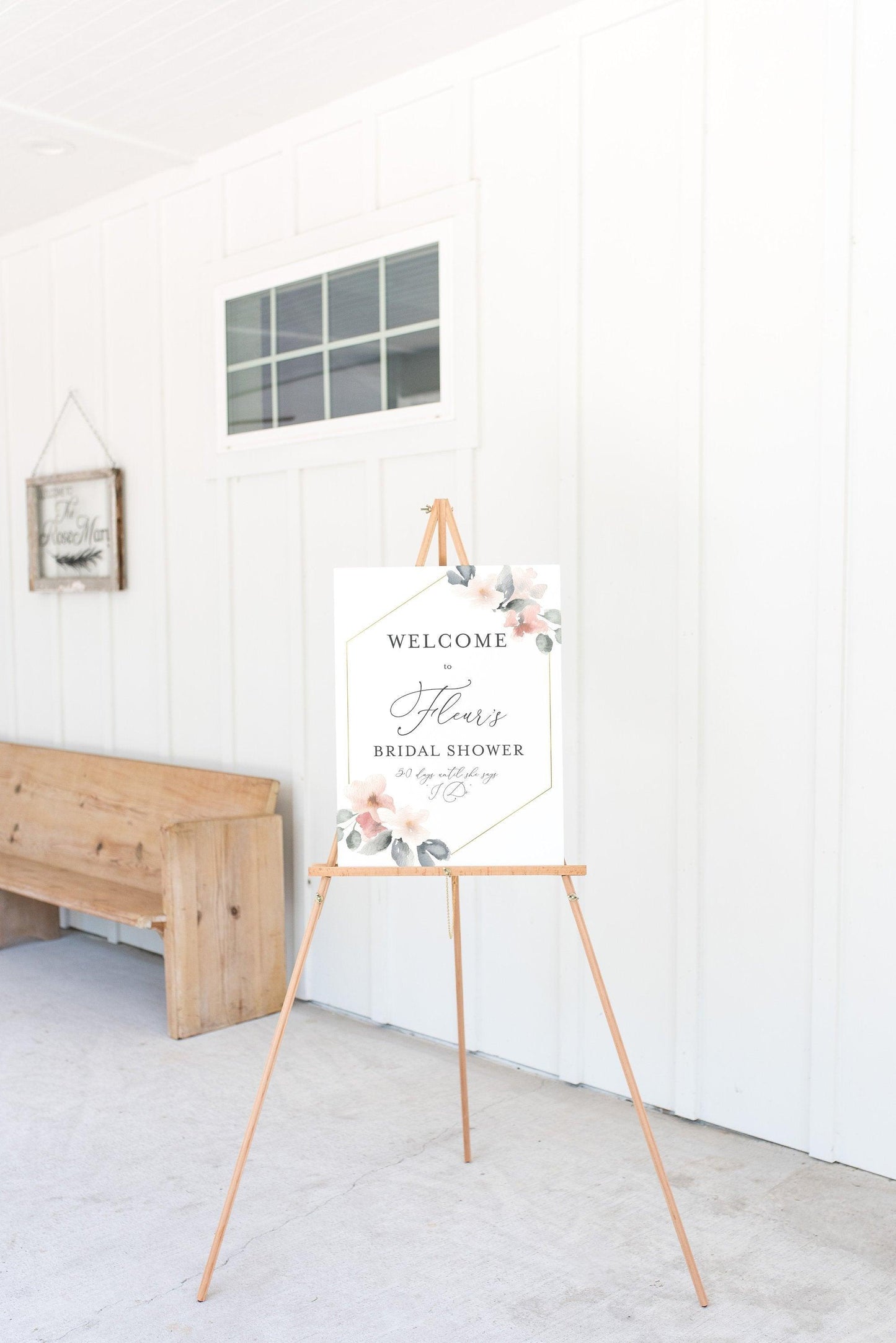 Printable Bridal Shower Welcome Sign Template Editable Instant Download Wedding Décor - Fleur - SAVVY PAPER CO