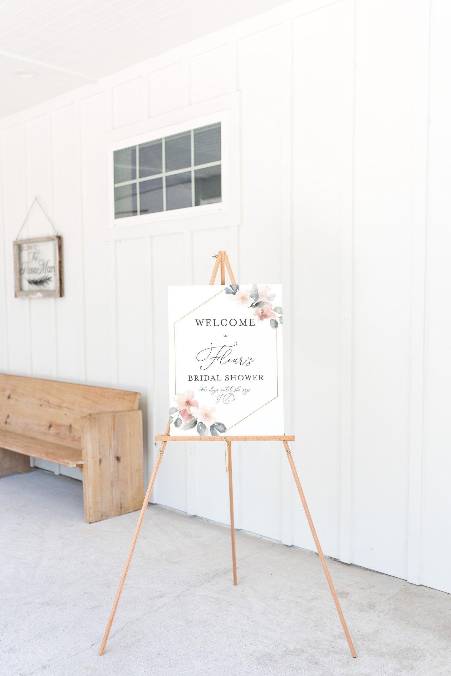 Printable Bridal Shower Welcome Sign Template Editable Instant Download Wedding Décor - Fleur - SAVVY PAPER CO
