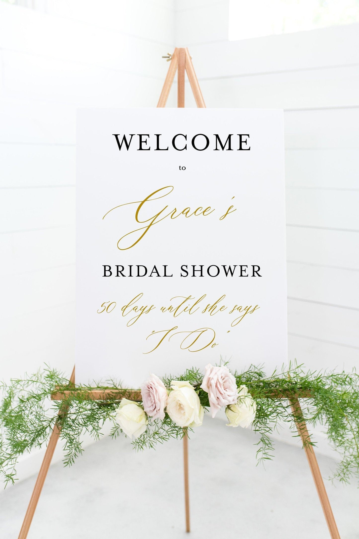 Printable Bridal Shower Welcome Sign Template Editable Instant Download Wedding Décor - Grace - SAVVY PAPER CO