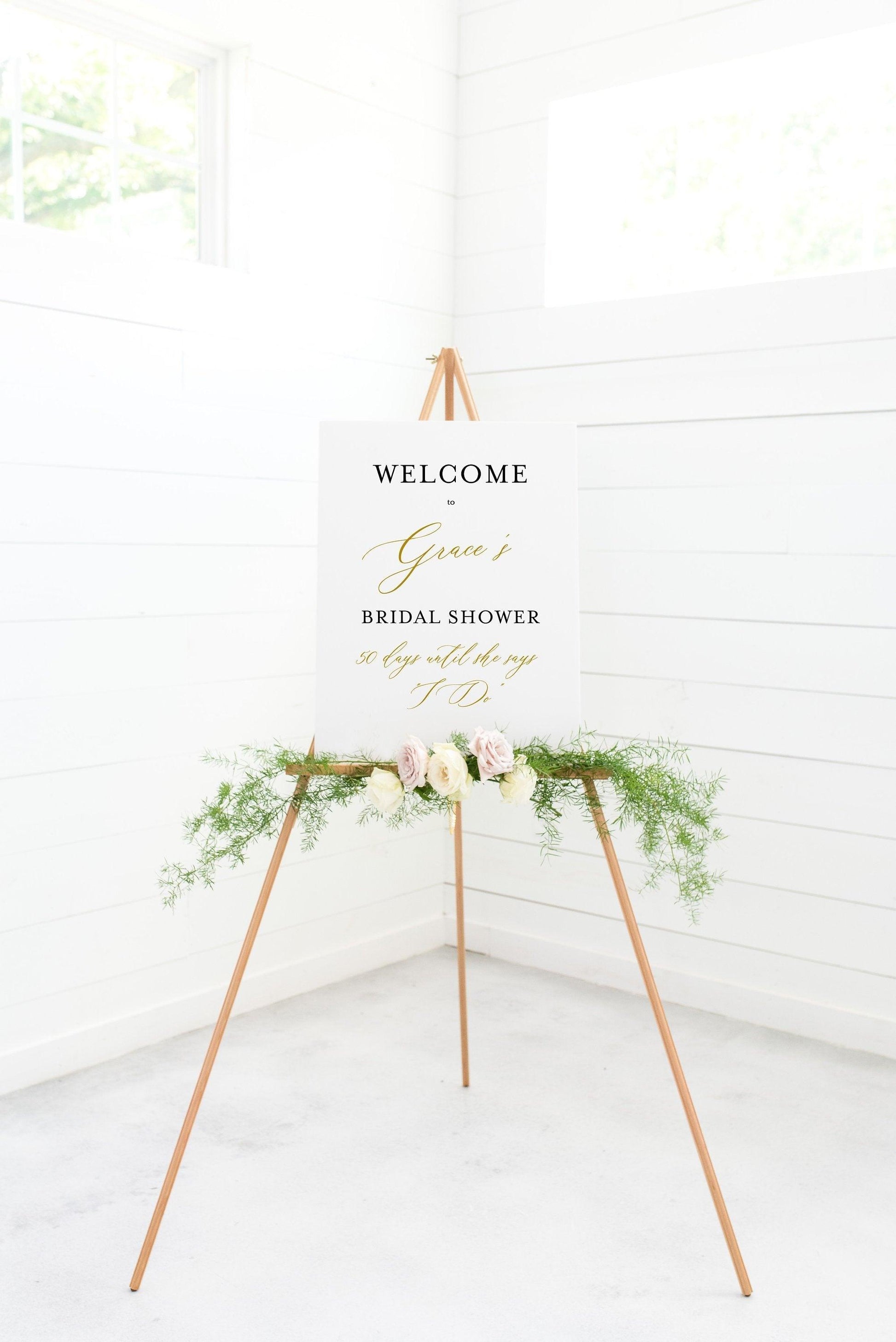 Printable Bridal Shower Welcome Sign Template Editable Instant Download Wedding Décor - Grace - SAVVY PAPER CO