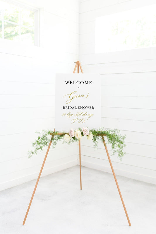 Printable Bridal Shower Welcome Sign Template Editable Instant Download Wedding Décor - Grace - SAVVY PAPER CO