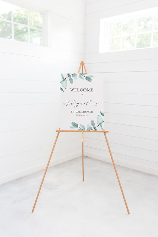 Printable Bridal Shower Welcome Sign Template Editable Instant Download Wedding Décor Greenery - Abi - SAVVY PAPER CO