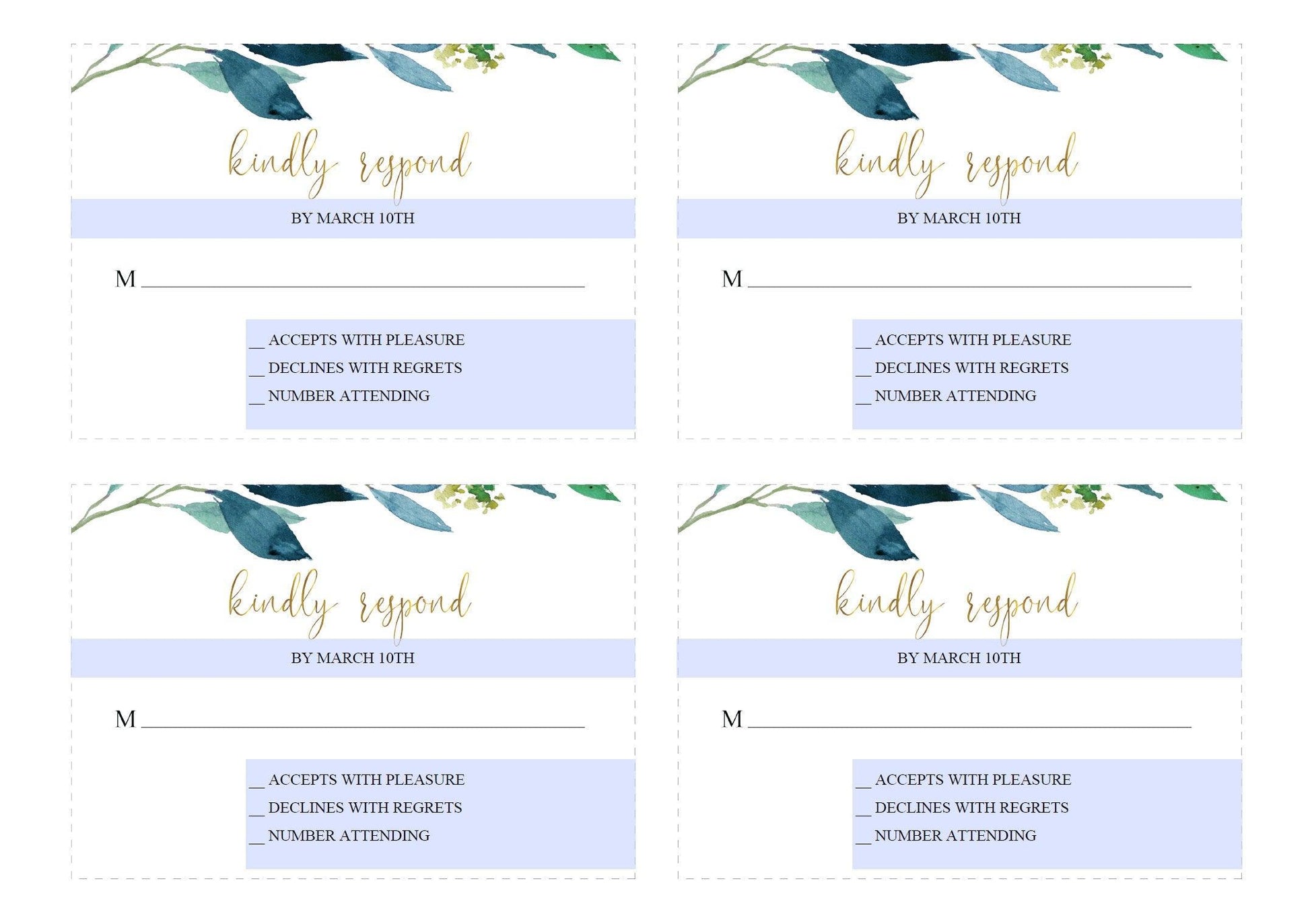 Printable Dusty Blue Wedding Invitation Set Editable Template, DIY Instant Download Invites, Invitation Suite- Elaine - SAVVY PAPER CO