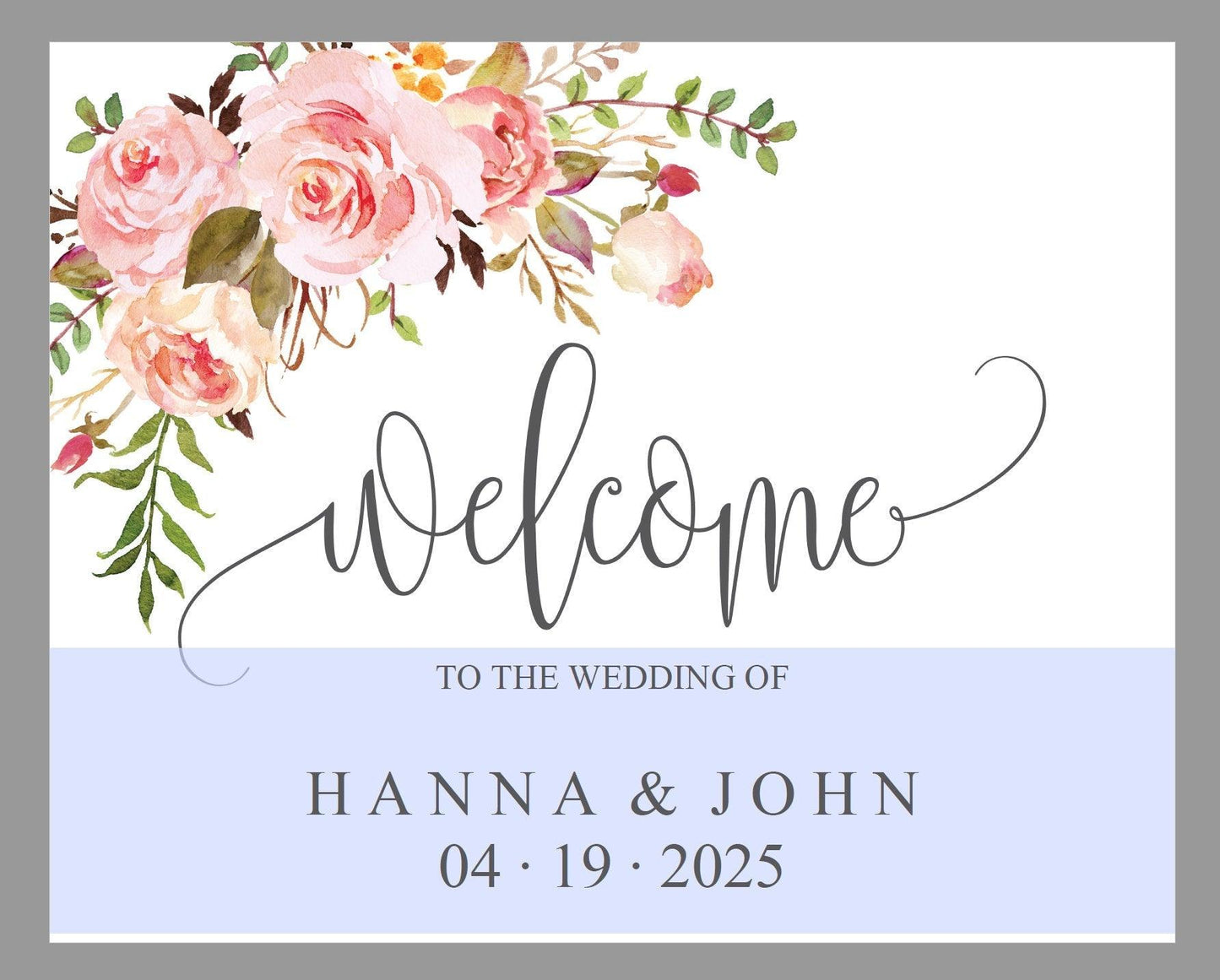 Printable Floral Blush Wedding Welcome Sign Editable Template Instant Download -HANNA - SAVVY PAPER CO