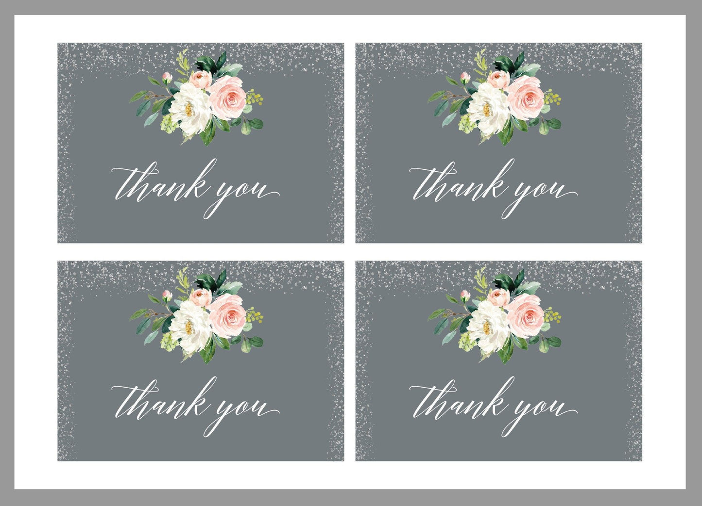 Printable Floral Gray Wedding Invitation Set Editable Template, DIY Instant Download Invites, Invitation Suite - Eloise - SAVVY PAPER CO