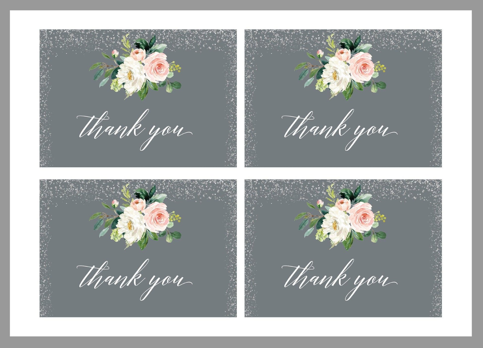 Printable Floral Gray Wedding Invitation Set Editable Template, DIY Instant Download Invites, Invitation Suite - Eloise - SAVVY PAPER CO