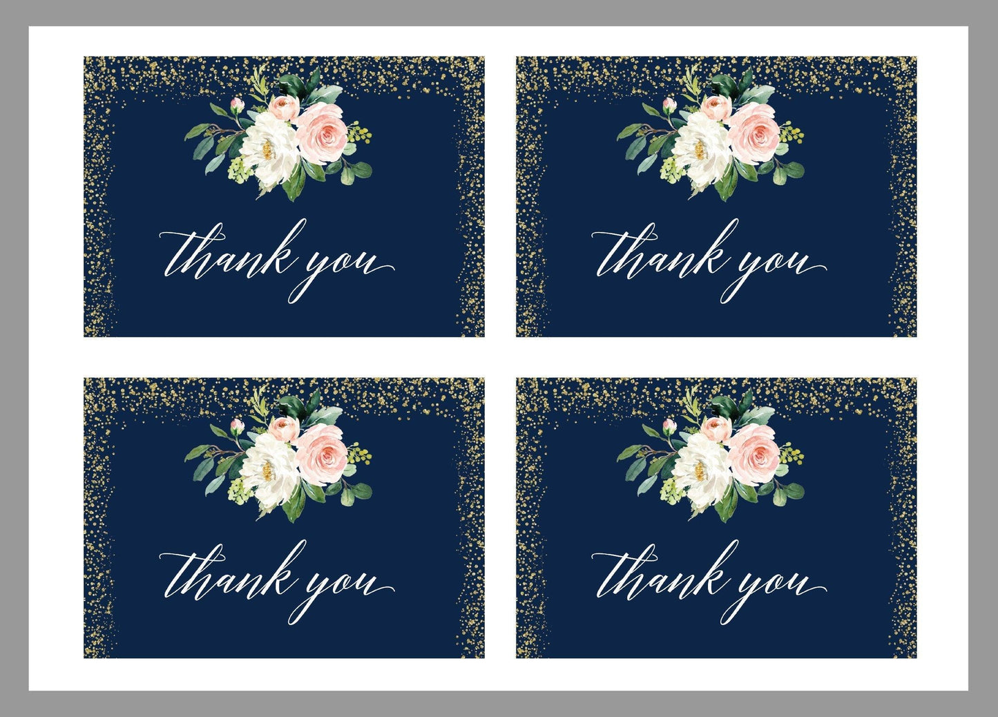Printable Floral Navy Blue Wedding Invitation Set Editable Template, DIY Instant Download Invites, Invitation Suite PDF - Eloise - SAVVY PAPER CO