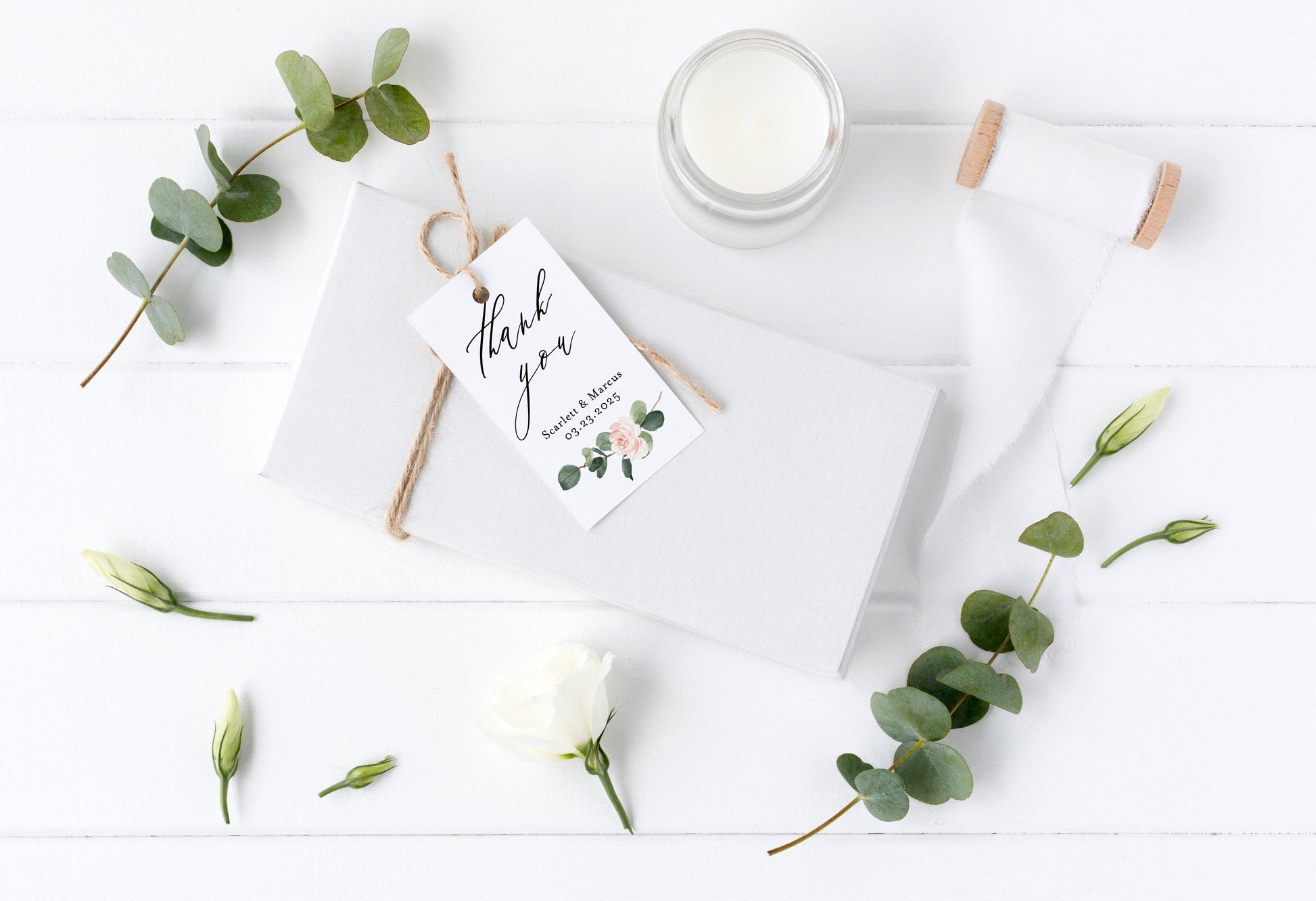 Printable Floral Thank You Tags Template Wedding Bridal Shower Instant Download 100% Editable Greenery - Scarlett - SAVVY PAPER CO