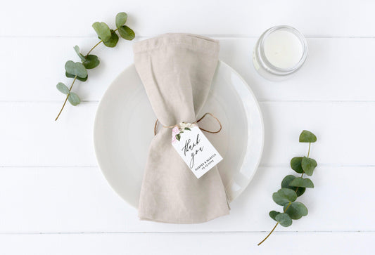 Printable Floral Thank You Tags Template Wedding Bridal Shower Instant Download 100% Editable - Harper - SAVVY PAPER CO