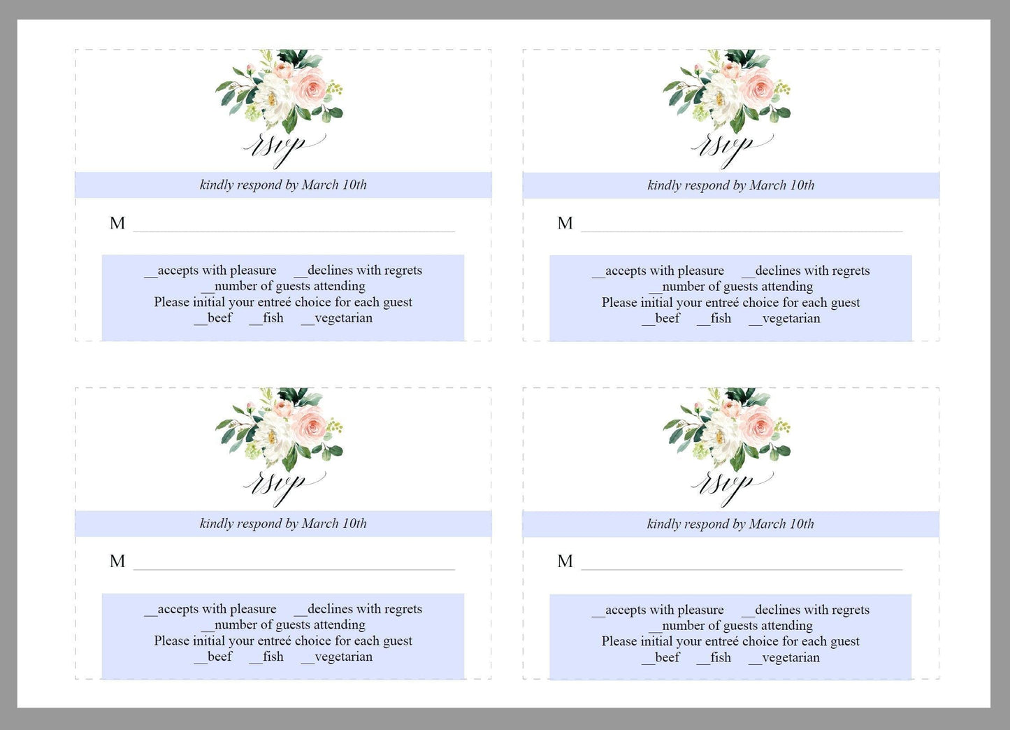 Printable Greenery Rustic Wedding Invitation Set Editable Template, DIY Instant Download Invites, Invitation Suite - Eloise - SAVVY PAPER CO