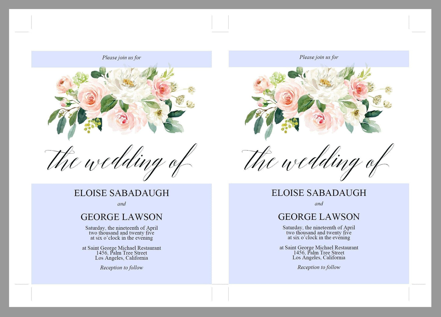 Printable Greenery Rustic Wedding Invitation Set Editable Template, DIY Instant Download Invites, Invitation Suite - Eloise - SAVVY PAPER CO