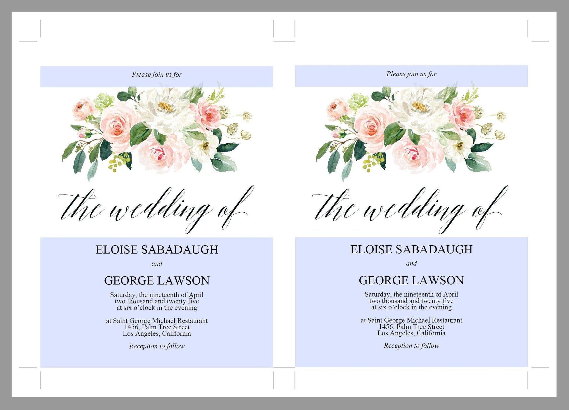 Printable Greenery Rustic Wedding Invitation Set Editable Template, DIY Instant Download Invites, Invitation Suite - Eloise - SAVVY PAPER CO