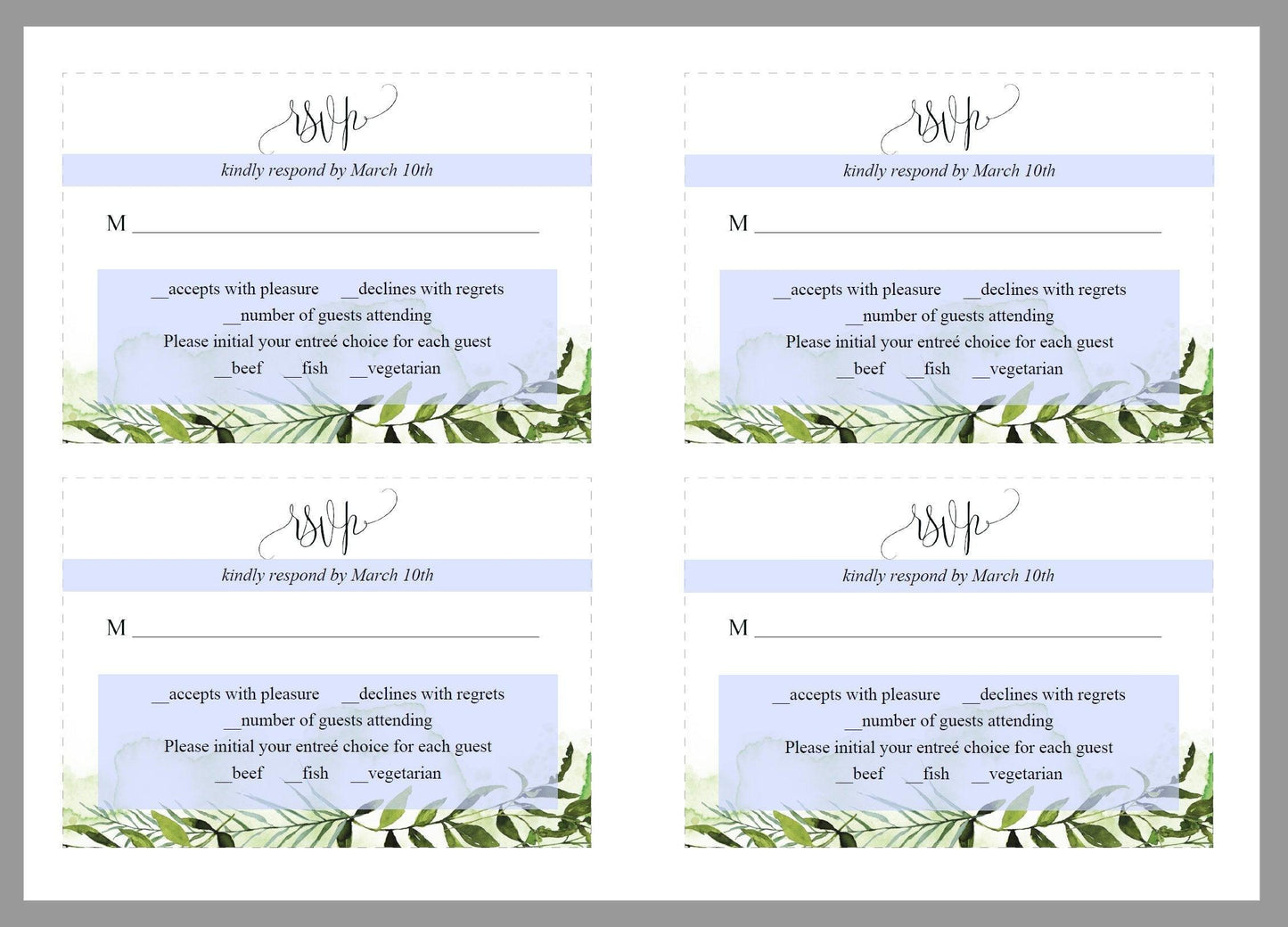 Printable Greenery Rustic Wedding Invitation Set Editable Template, DIY Instant Download Invites, Invitation Suite- Melissa - SAVVY PAPER CO