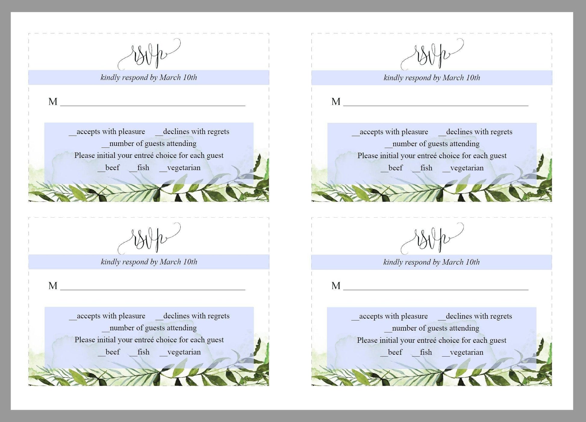Printable Greenery Rustic Wedding Invitation Set Editable Template, DIY Instant Download Invites, Invitation Suite- Melissa - SAVVY PAPER CO