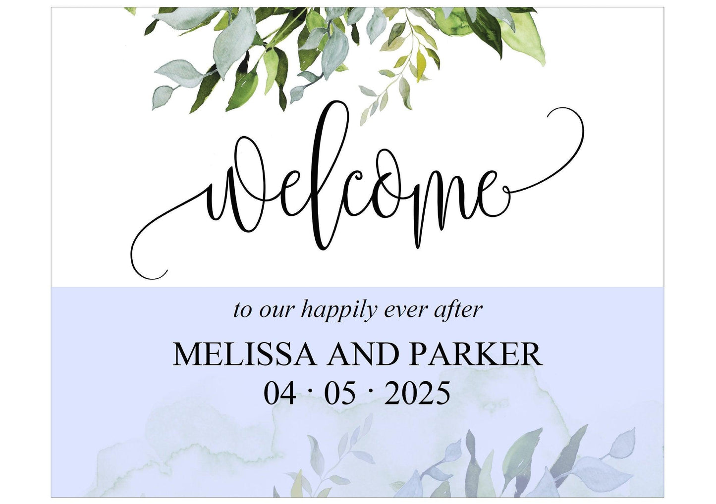 Printable Greenery Wedding Welcome Sign Editable Template Instant Download -MELISSA - SAVVY PAPER CO