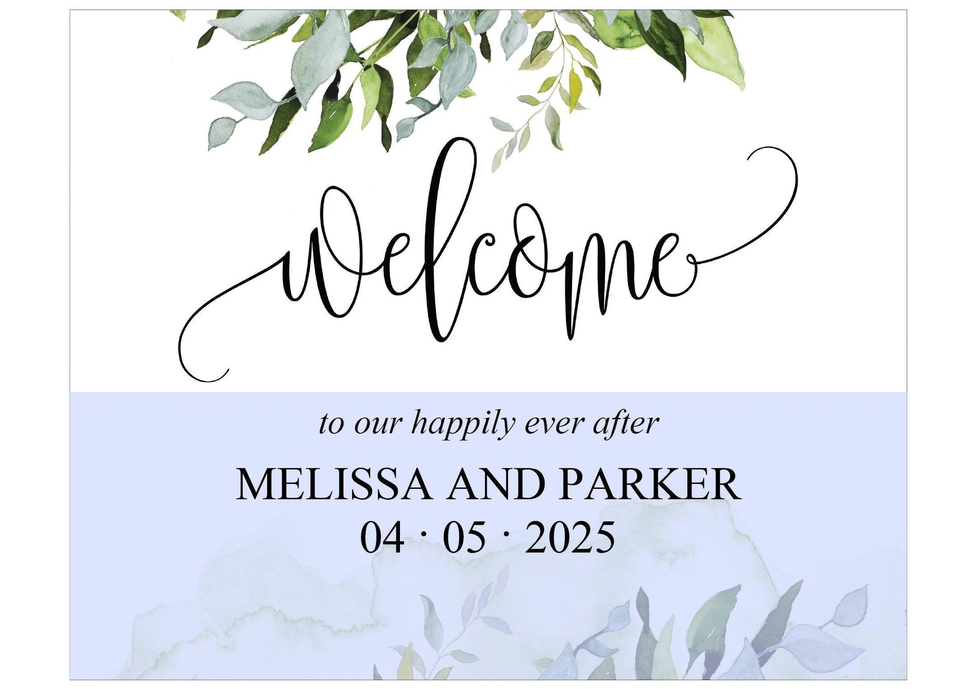 Printable Greenery Wedding Welcome Sign Editable Template Instant Download -MELISSA - SAVVY PAPER CO