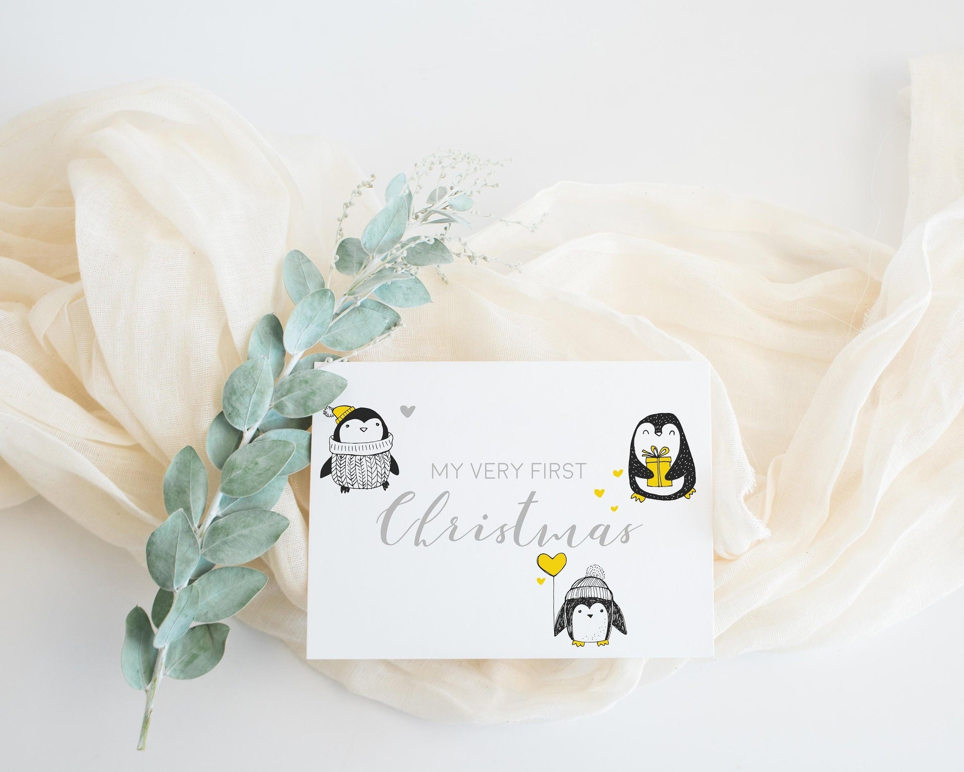 Printable My Very First Christmas | Baby Milestone Card | First Christmas Baby | 1st Christmas | Photo Prop | Baby Selfie Card - SAVVY PAPER CO