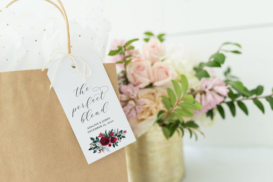 Printable Perfect Blend Favor Tags Template Christmas Winter Wedding Bridal Shower Thank You Tags Instant Download, 100% Editable- Ada - SAVVY PAPER CO