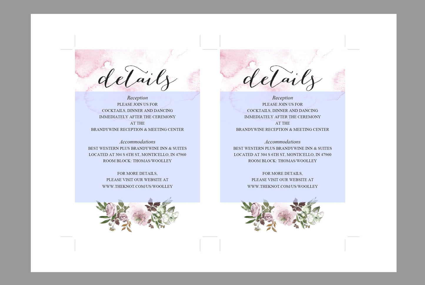 Printable Pink Floral Wedding Invitation Set Editable Template, DIY Instant Download Invites, Invitation Suite- Elisa - SAVVY PAPER CO