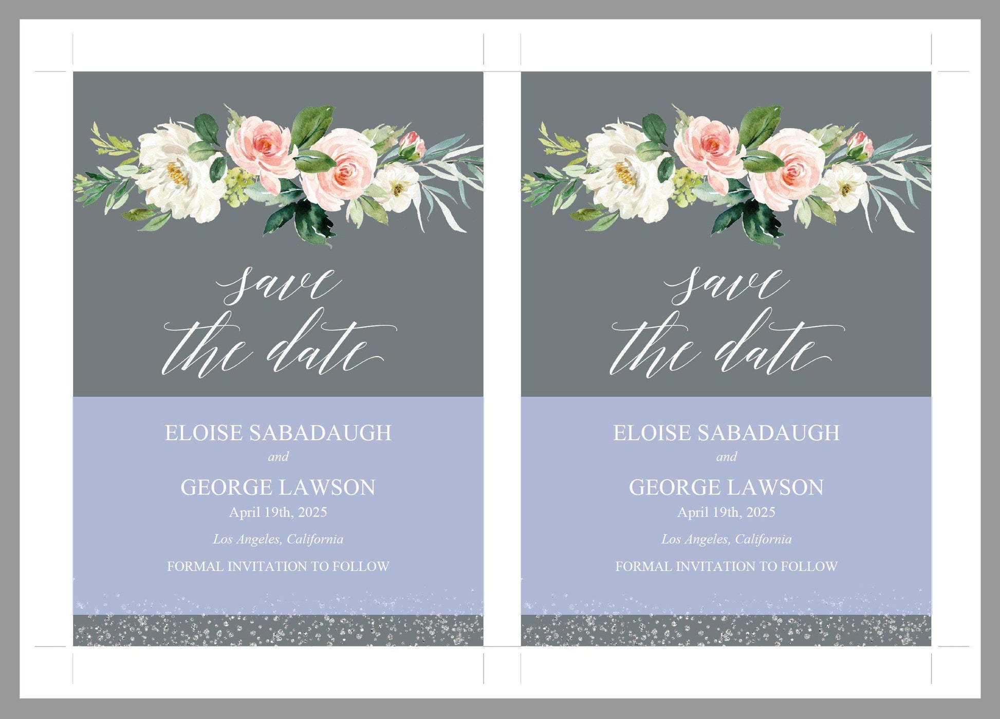Printable Save-the-Date Template, Engagement Invite, PDF Instant Download, Greenery, Floral, Wedding Announcement - Eloise - SAVVY PAPER CO