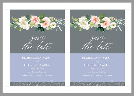 Printable Save-the-Date Template, Engagement Invite, PDF Instant Download, Greenery, Floral, Wedding Announcement - Eloise - SAVVY PAPER CO