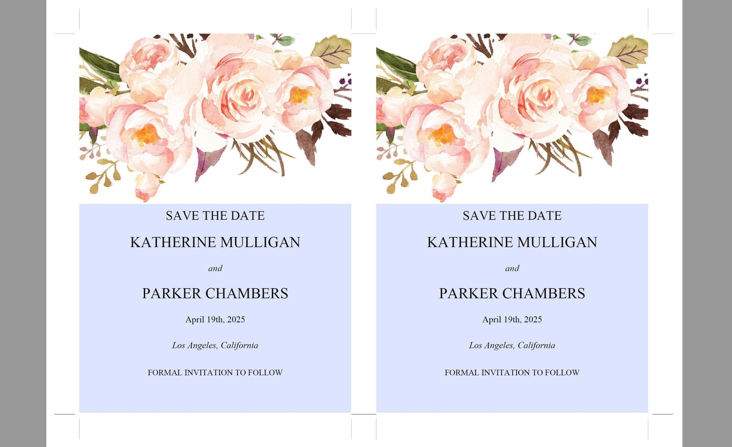 Printable Save-the-Date Template, Engagement Invite, PDF Instant Download, Greenery, Wedding Announcement, Blush, Floral - Katherine - SAVVY PAPER CO