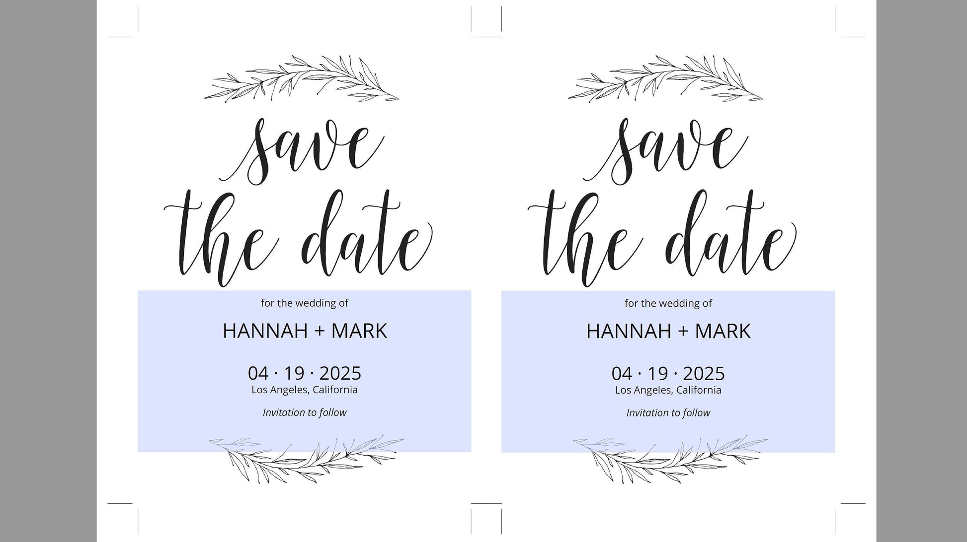 Printable Save-the-Date Template, Engagement Invite, PDF Instant Download, Wedding Announcement, Rustic - Hannah - SAVVY PAPER CO