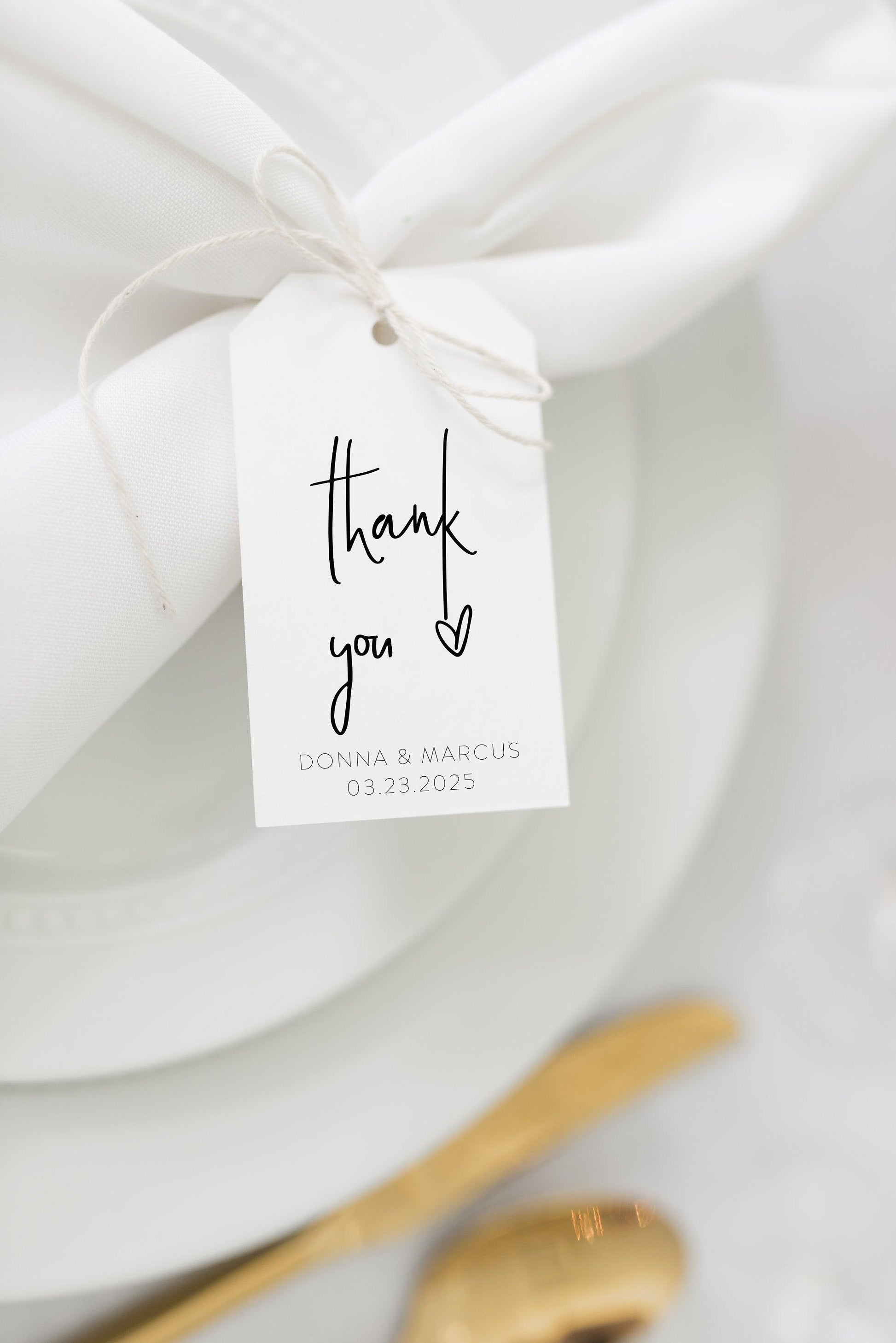 Printable Thank You Tags Template Wedding Bridal Shower Instant Download 100% Editable- DONNA - SAVVY PAPER CO